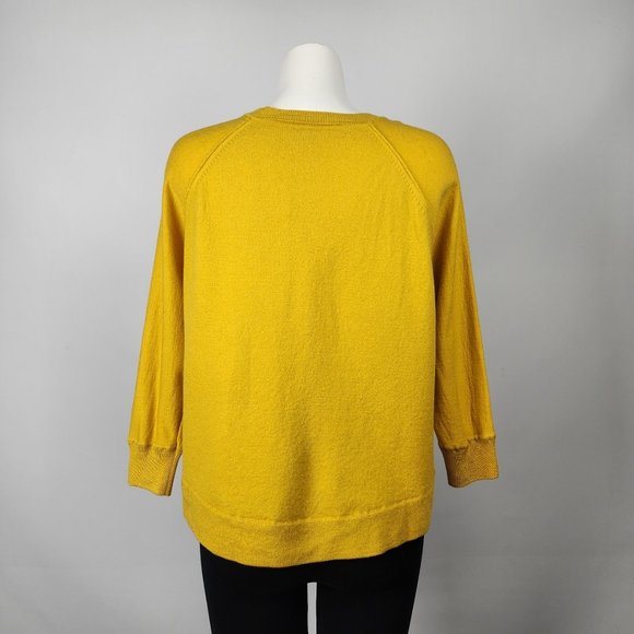 J. Crew Yellow Merino Wool Knit Sweater Size XL - Picture 6 of 9